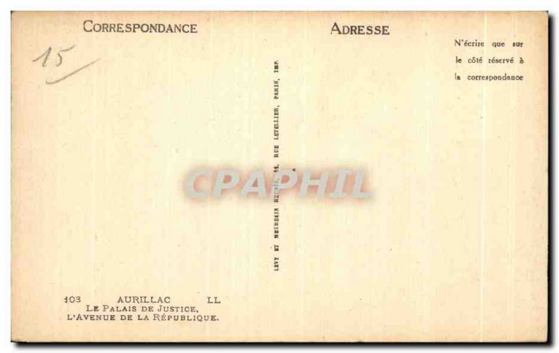 Old Postcard Aurillac Courthouse L Avenue Of The Republic