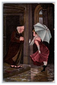 Priest With Woman The Secrets of the Monastery UNP DB Postcard W21