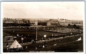 RPPC  PORTRUSH, NORTHERN IRELAND   Birdseye RECREATION GROUNDS  1932  Postcard