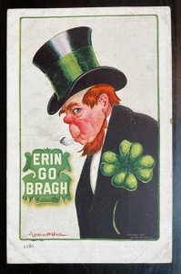 Vintage Victorian Postcard 1910 Erin Go Braugh - Man in a Top Hat