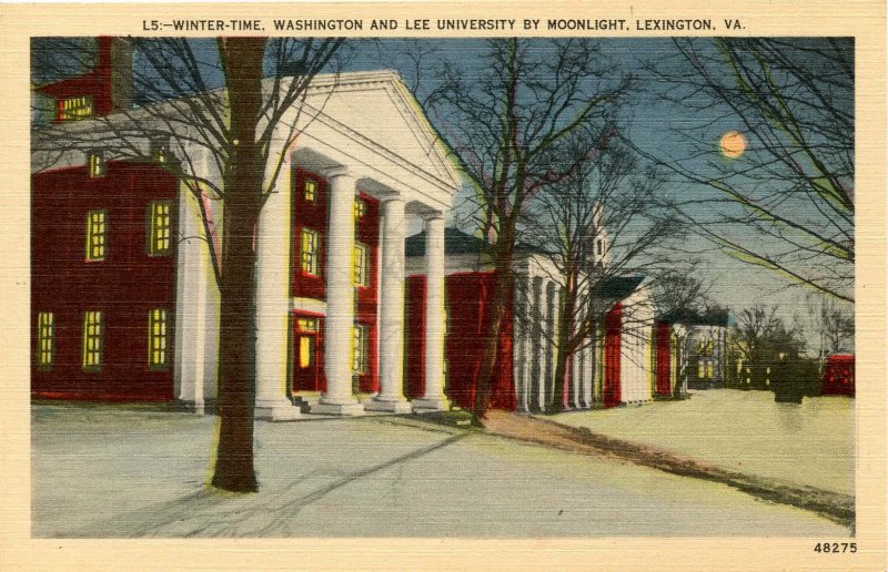 VA - Lexington. Washington & Lee University by Moonlight in Winter