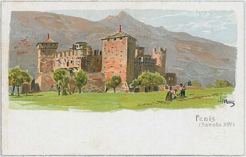 31883 AOSTA province vintage postcard - Fénis FENIS: ILLUSTRATED-