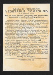 VICTORIAN TRADE CARDS (6) Lydia Pinkham's Vegetable Compound