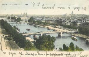 Panorama de Paris vue des ponts vers la cite