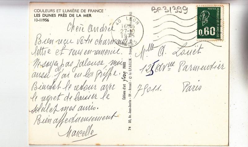 BF31399 les dunes pres de la mer   france front/back image