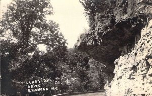 RPPC, Lake Taneycomo, Lakeside Drive near  Branson MO,Old Post Card