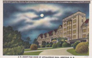 North Carolina Asheville Night Time Scene Of Appalachian Hall