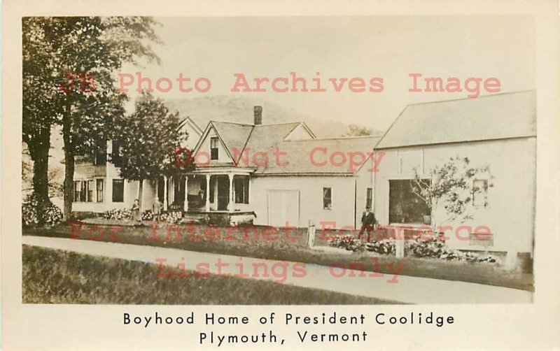 8 Postcards, RPPC, Plymouth Vermont, President Coolidge Home & Town