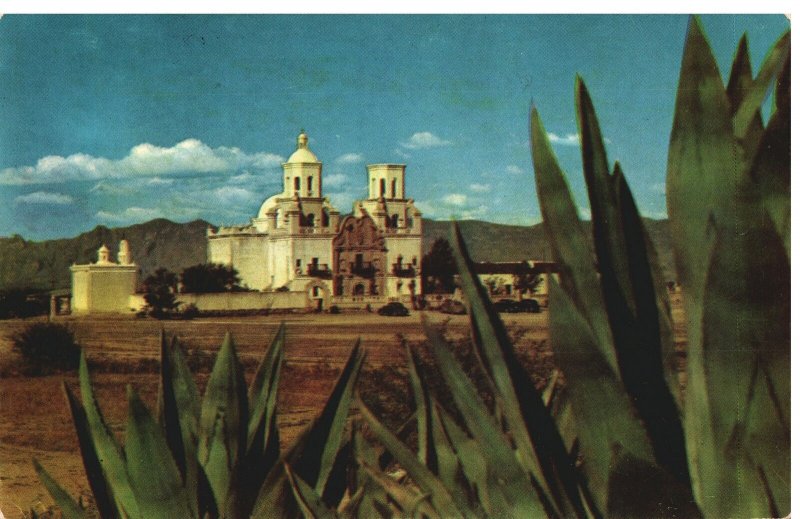 VINTAGE POSTCARD SAN XAVIER DEL BAC SPANISH MISSION TUSCON ARIZONA