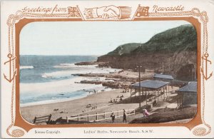 Newcastle Australia Ladies Baths NSW Greetings Unused Stinson Postcard H17