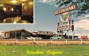 Winslow, Arizona ENTRE RESTAURANT Roadside Route 66 c1960s/70s Vintage Postcard