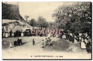 Old Postcard Breton Folklore Dances The wrinkled