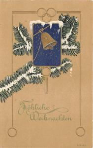 BG14589 bell fir branch embossed weihnachten christmas   germany