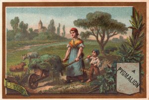 Victorian Trade Card Pygmalion Le Vert Mother and Son L1