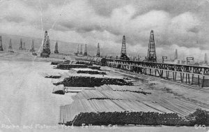 Racks & Material Yard, Fellows, CA Kern County Oil Wells 1917 King City Postcard