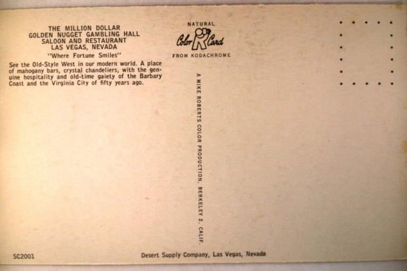 Unused 1950's RESTAURANT AT GOLDEN NUGGET - Las Vegas Nevada NV Postcard y2367
