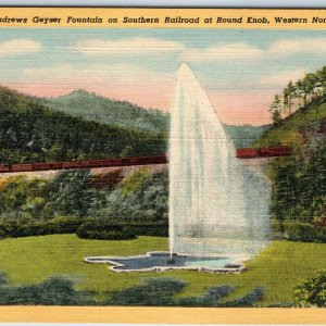 1945 Round Knob, NC Andrews Geyser Fountain Landscaping Southern Railway PC A249