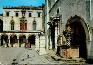 Yugoslavia Dubrovnik The Spenza Palace and Onofrio Small Fountain 1960