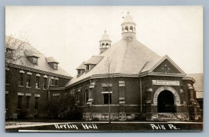 POLK PA KERLIN HALL ANTIQUE REAL PHOTO POSTCARD RPPC