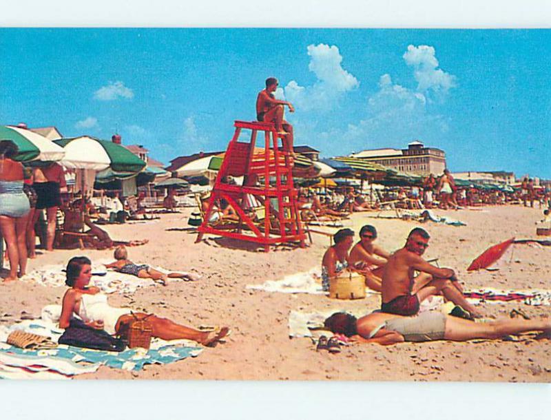 Unused Pre-1980 SCENE AT BEACH Ocean City Maryland MD M6512-23