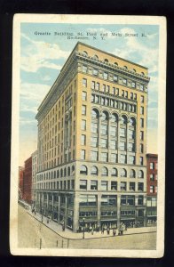 Rochester, New York/NY Postcard, Granite Building, St Paul & Main Street, 1925!