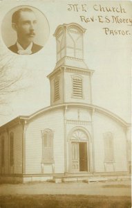 1908 Manchester Vermont ME Church Pastor Morey RPPC Postcard 26-714