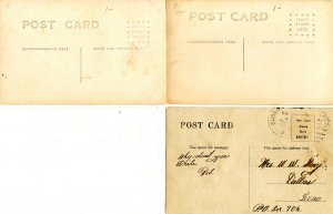 4 RPPC's - Churches, School, Hotel? Inn?   *RPPC