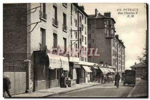 Old Postcard Puteaux Street Charles X