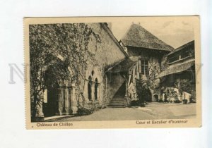527233 France Chillon Castle Courtyard and Staircase of Honor Vintage postcard