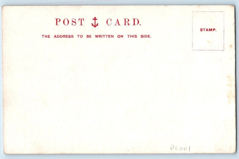 Saint Lucia Postcard The Two Pitons Soufriere and Geographical Map View c1920’s