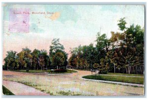 1908 Scenic View Of South Park Trees Mansfield Ohio OH Posted Vintage Postcard