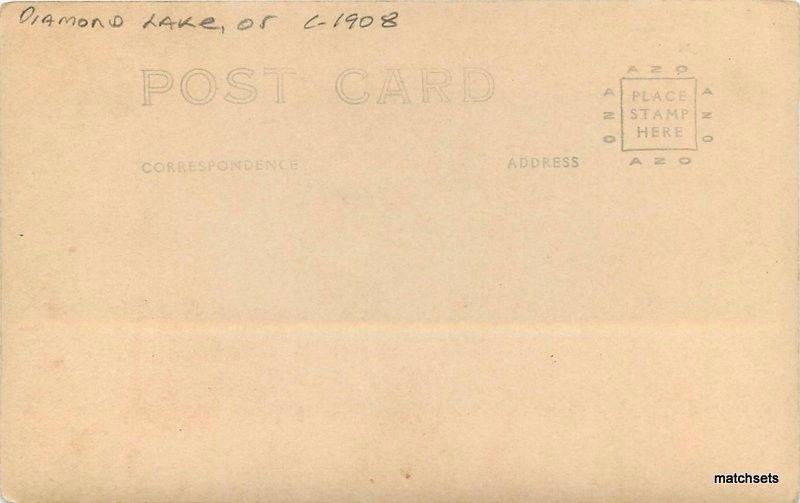 C-1908 Diamond Lake Oregon boat RPPC Real photo postcard 12868