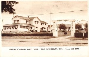 Hawkesbury Ontario Canada Dupont's Tourist Court Real Photo Postcard AA31081