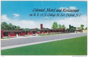 Exterior, Colonial Motel and Restaurant, on U.S. 15. College St.,  Oxford,  N...