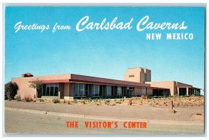 c1950 Greetings From Carlsbad Caverns Visitors Center View NM Vintage Postcard 