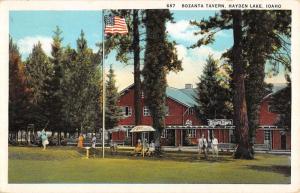 Hayden Lake Idaho Bozanta Tavern Street View Antique Postcard K92957