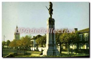 Postcard Modern Bed And Mixed Monument Aux Morts And I'Eglise