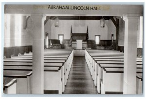 Lincoln City Indiana RPPC Photo Postcard Interior Abraham Lincoln Hall c1940's