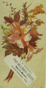 1880's-90's P. K Sprenkel Fine Millinery Goods Floral Bouquet Image P84