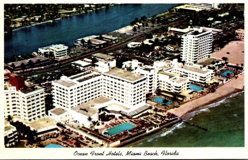 Florida Miami Beach Ocean Front Hotels Aerial View