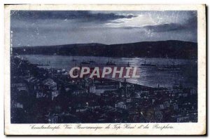 Postcard Old Constantinople panoramic Top Hane and the Bosphorus View