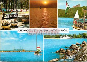 Modern Postcard Greetings from the Lake Balaton