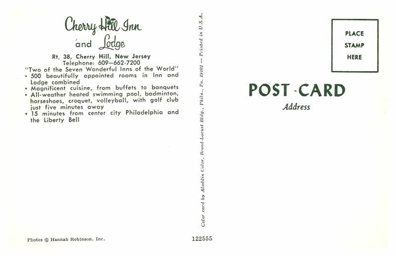 Postcard LODGE SCENE Cherry Hill New Jersey NJ AQ0297