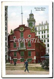 Old Postcard Old State House Boston Mass North station