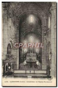 Old Postcard Langogne L & # & # 39interieur of 39Eglise Parish