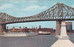 Canadian Pacific Ocean Liner Empress Of Scotland Under Jacques Cartier Bridge...