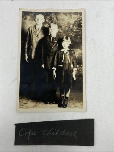 1920's RPPC Postcard Cope Family Photo 3 Children OOAK Windsor Colorado