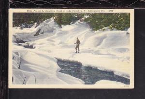 Skier,Mountain Brook,Lake Placid,NY Postcard 