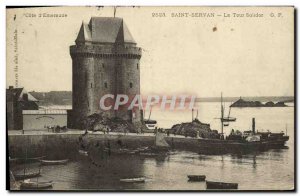 Old Postcard Saint Servan Solidor Tower Boat