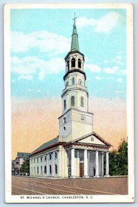 1940 Charleston South Carolina SC Vintage Postcard St. Michael's Church Building
